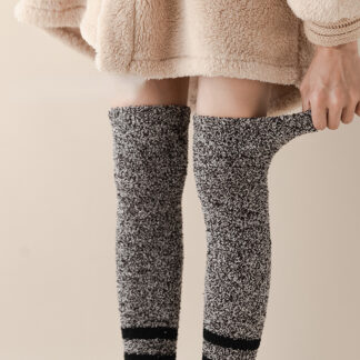 Cloud-Plush Coral Fleece Knee-High Socks